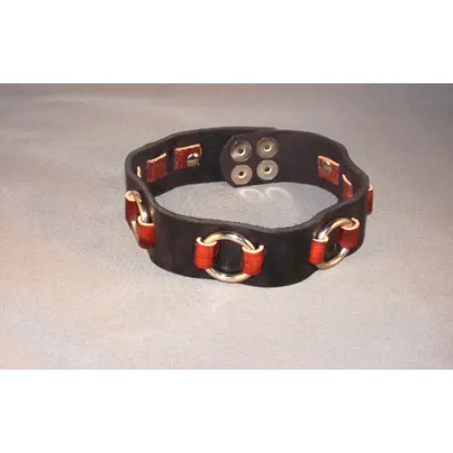 1-1/4″ Wide 5-Ring Arm Band With Laced Cowhide