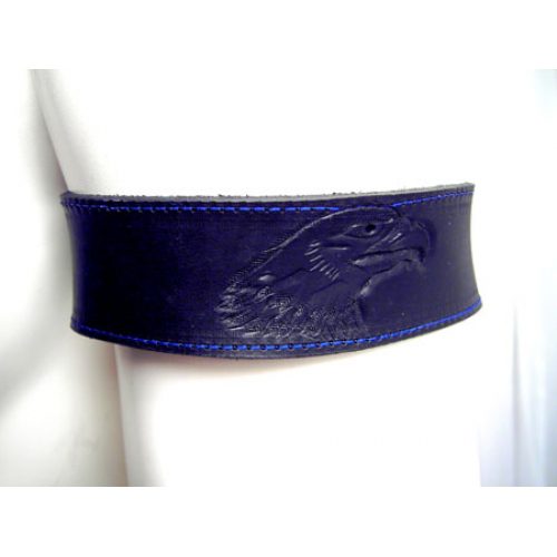 1-1/2″ Wide Carved Eagle Head With Blue Stitching Arm Band
