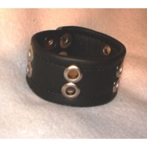 2" WIDE DOUBLE FOLDED Leather WRIST BAND WITH EYELETS