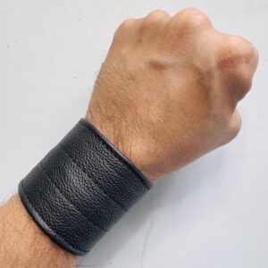 2" WIDE DOUBLE FOLDED LEATHER WRIST BAND
