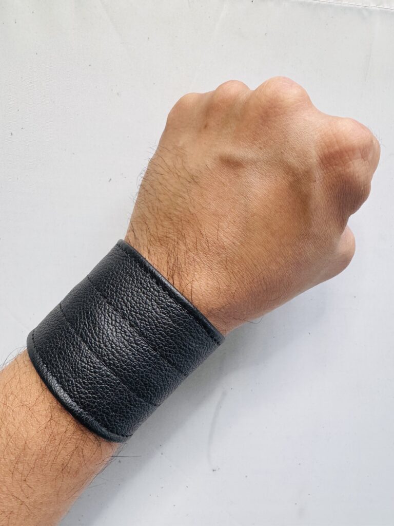 2inch wrist band black stitch