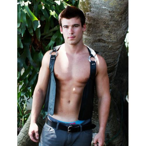 Leather Vest With Double Rings