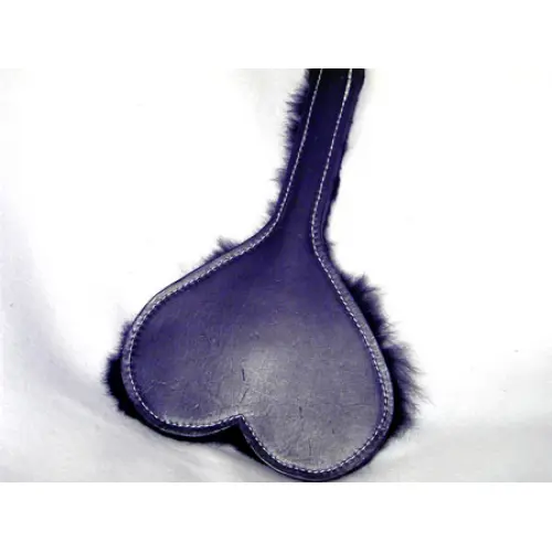 Blue Color Heart Shaped Leather Paddle