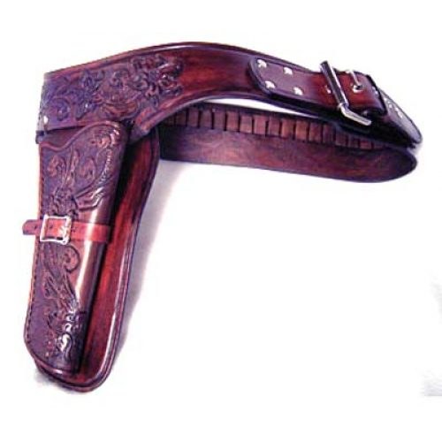 Hand-Carved Single Holster And Gunbelt