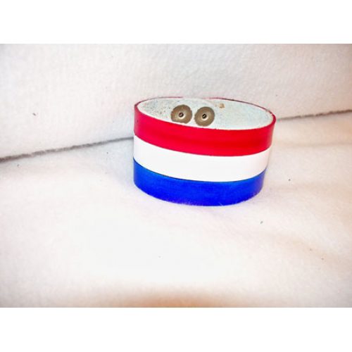 A Red White and Blue Color Band With Buttons