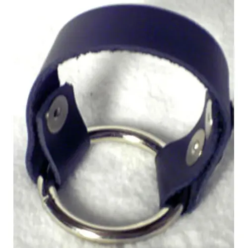 A Black Color Leather Strap With Metallic Ring