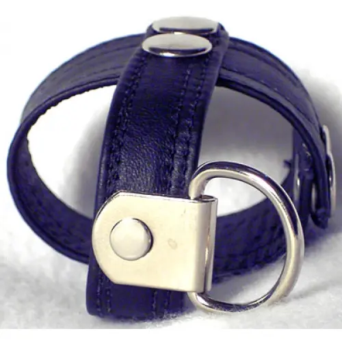 A Black Color Leather Strap With Black Thread Lining