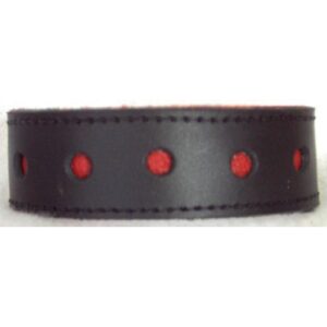 Leather Arm Band With Red Pokadots