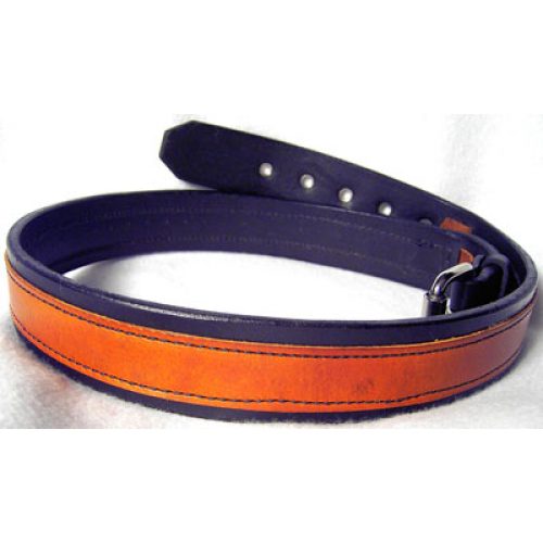 1-1/2″ Wide Leather Belt With Cowhide Strip