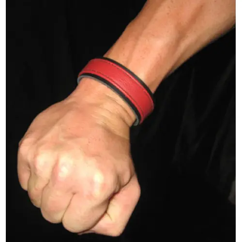1 Inch Wrist Band With Stitched Red Stripe