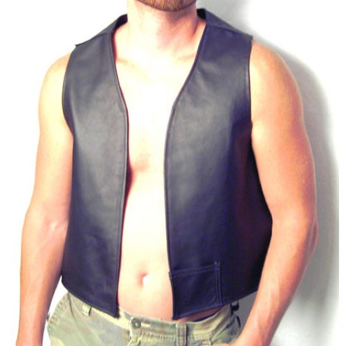 Leather Vest With Front Pocket