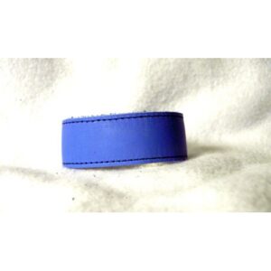 1" Blue Leather Wrist Band With Stitching