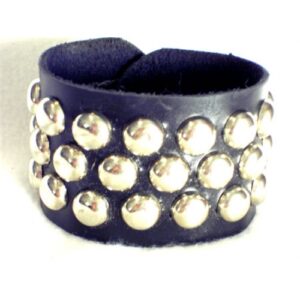 2" Leather Wrist Band With Domes