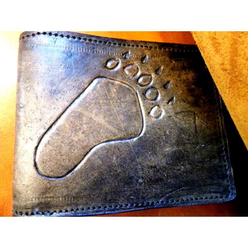 Hand Carved Bear Foot Wallet