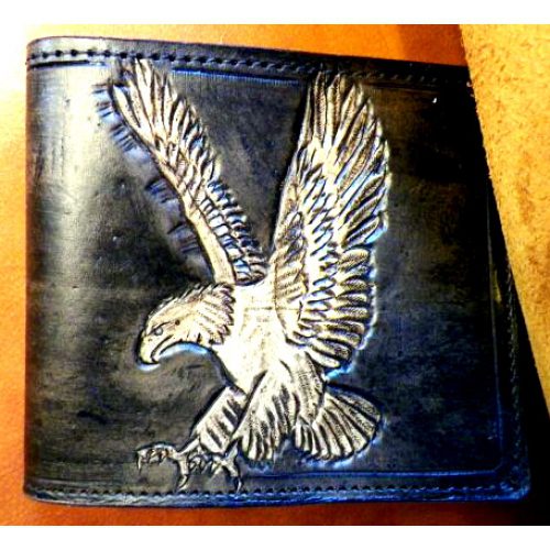 Hand Carved Eagle Leather Wallet