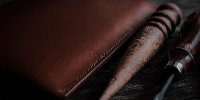 Leather with crafted tool